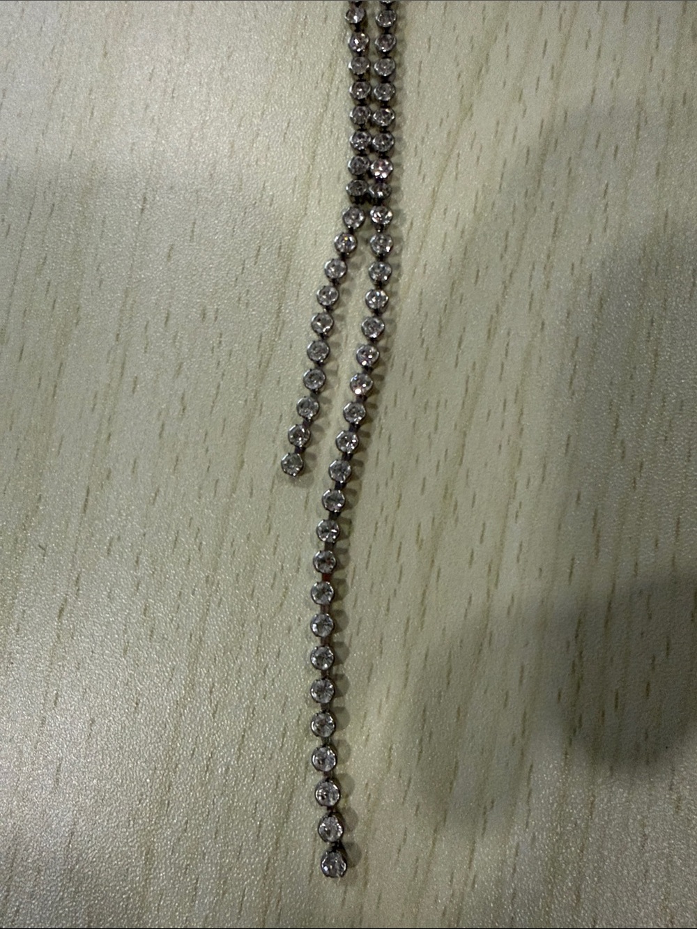 Silver Rhinestone Y-Drop Necklace - Picture 5 of 5